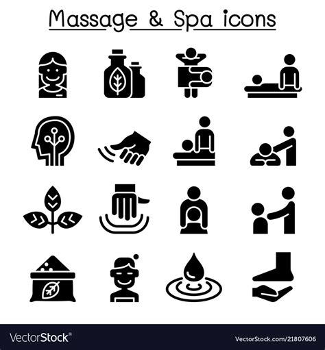 massage spa icon set royalty  vector image