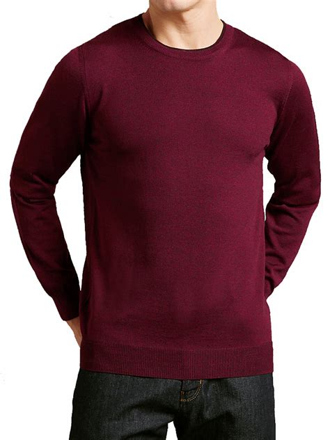 marks  spencer  red pure merino wool crew neck jumper size medium  xxlarge