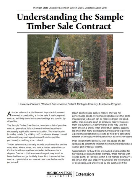 understanding  sample timber sale contract forestry