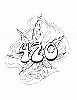 Weed Coloring Pages Leaf Marijuana 420 Drawing Tattoo Tattoos Outline Printable Drawings Adult Sheets Cannabis Lean Trippy Cool Colouring Color sketch template