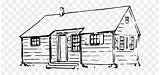 Cottage Cabin Log Clipart Cartoon Rustic House sketch template