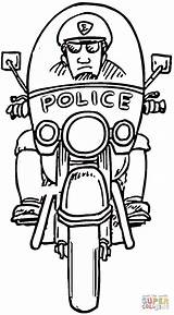 Coloring Pages Policeman Police Officer Motorcycle Printable sketch template