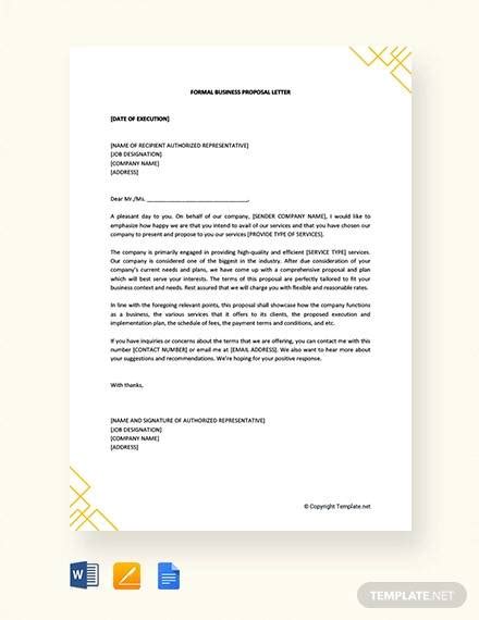 business proposal letter templates