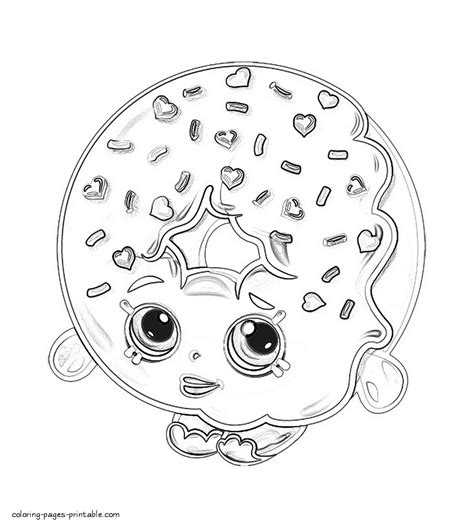 dlish donut shopkins coloring pages season  coloring pages