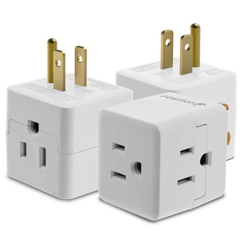 outlet wall adapter tap fosmon  prong portable travel mini plug