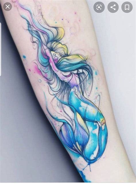 Pin By Sara Pieratt On Mermaid Tatoo Watercolor Mermaid Tattoo