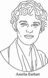 Amelia Earhart sketch template