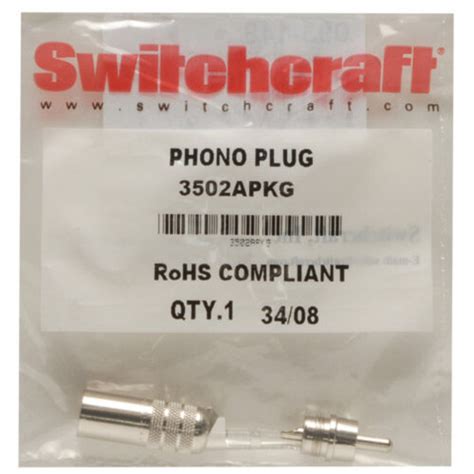 switchcraft  rca plug connector nickel