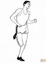 Coloring Running Long Pages Distance Jump Printable Athlete sketch template