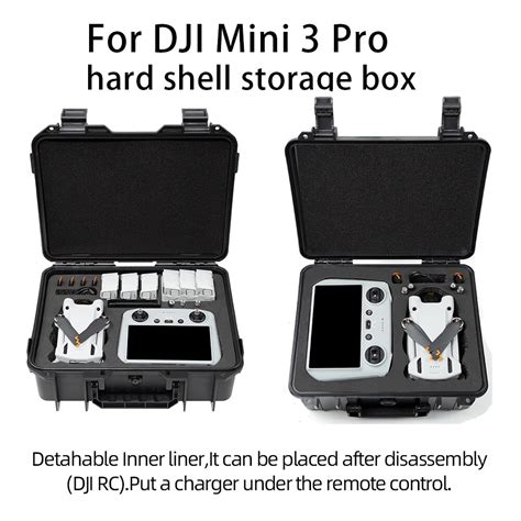 dji mini  pro box black portable waterproof hard shell storage box  dji mini  pro drone