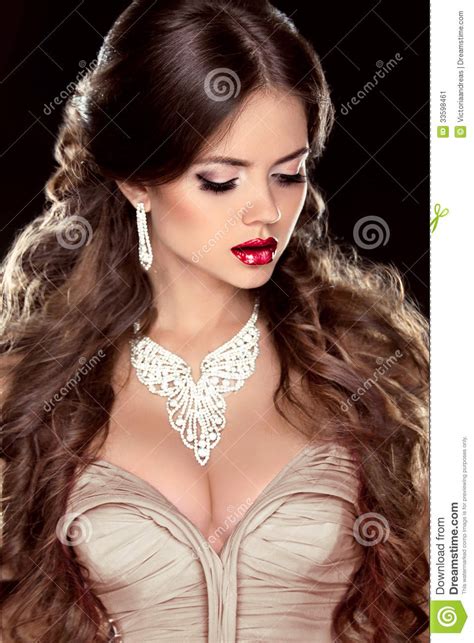 brown hair fashion girl model beautiful woman with brown