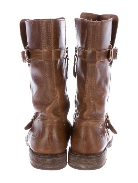 ugg australia leather mid calf boots shoes wuugg  realreal