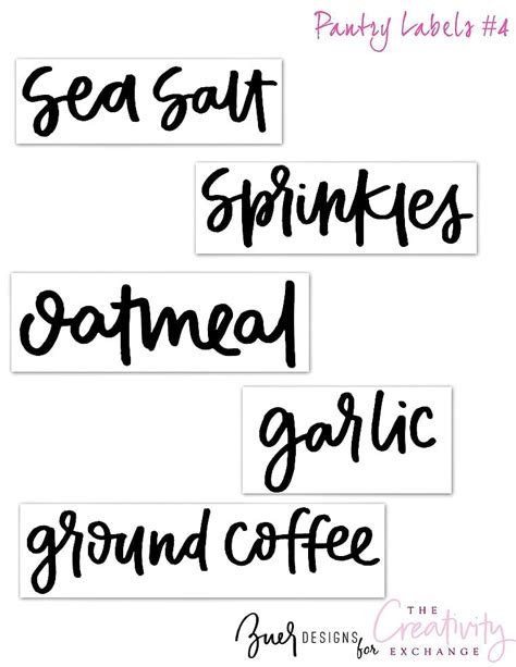printable pantry labels hand lettered