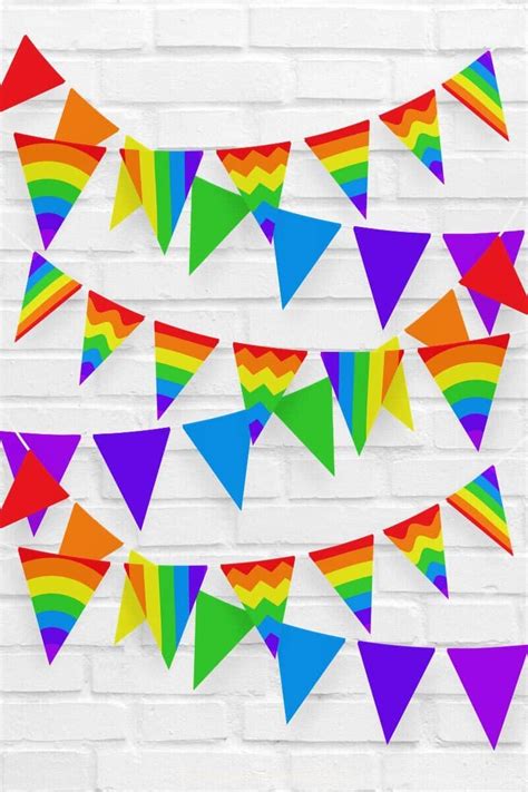 printable rainbow bunting flagspennants