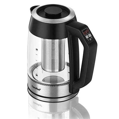comfee temperature control glass electric tea kettle with tea infuser keep warm function fda