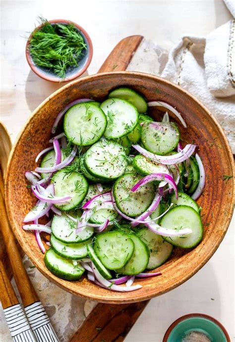 easy cucumber salad  peas  pod