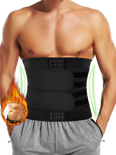 qric mens waist trainer sauna workout waist trimmer belt wide men workout waist trainer