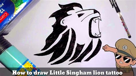 draw  singham lion tattoo drawing step  step