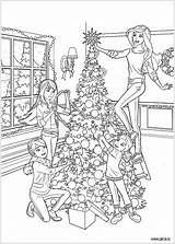 Coloring Pages Barbie Christmas Colouring Sisters Creation Kids Tree Winter Mermaid Sheet Sheets Choose Board Disney sketch template