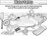 Coloring Safety Water Pages Colouring Objects Activities Summer Emergency Kids Swim Resolution Medium sketch template