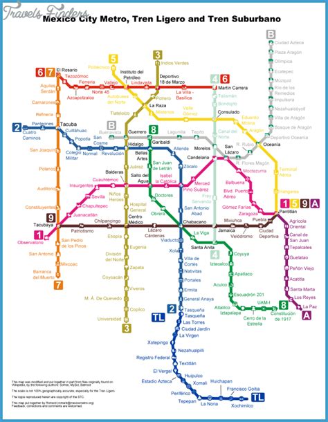 mexico metro map travelsfinderscom