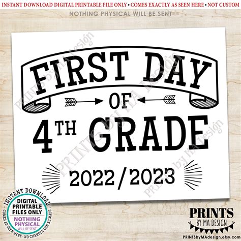 day  school sign fourth grader starting  grade