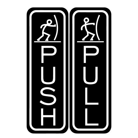 push pull door sign vinyl decal sticker decalfly