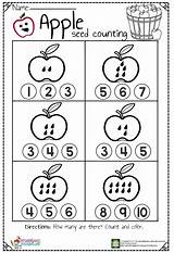 Worksheet Apple Counting Seed Count Seeds Apples Worksheets Preschool Kindergarten Preschoolplanet Fall Numbers Activities Kids Pre Color Look Let Cute sketch template