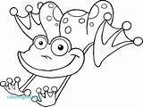 Frog Coloring Pages Frogs Jumping Lily Pad Printable Leap Cartoon Hopping Drawing Cute Tadpole Poison Dart Template Leapfrog Color Kids sketch template