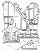 Coloring Coaster Roller Sheet Carousel Disney Sheets Park Pages Amusement Parks Drawing Theme Colouring Achterbahn Color Coloringpagesfortoddlers Fun Fair Children sketch template