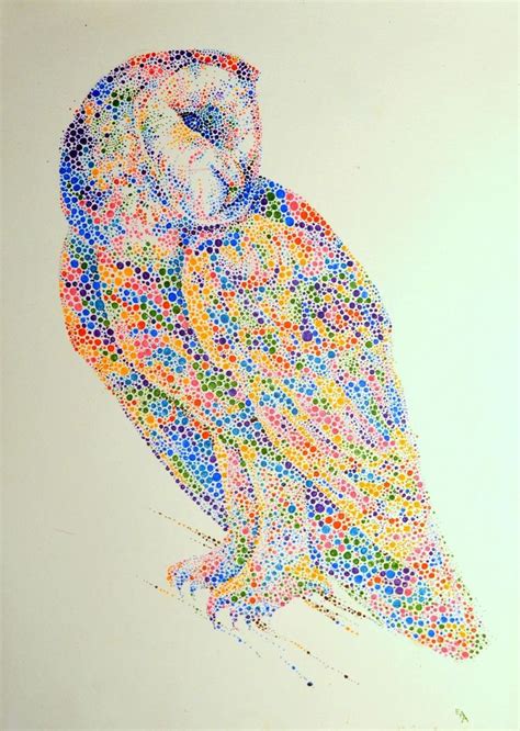 dotted animals   created  hundreds  dots animal paintings