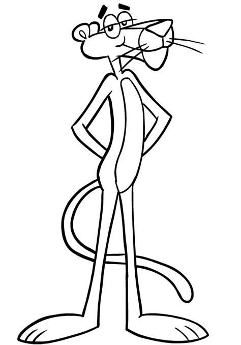 drawing ofla pink panther coloring page
