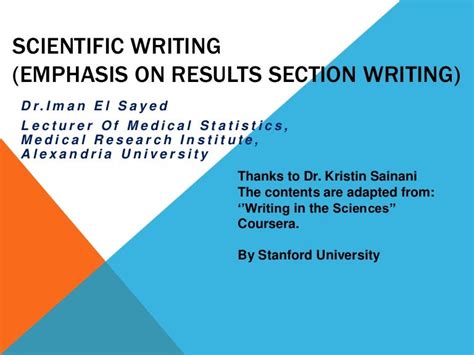 write  scientific research results section
