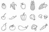 Vegetables Fruits Fruit Vegetable Clipart Clip Outline Printable Drawing Line Coloring Veg Pages Color Draw Set Albanysinsanity Veggies Clipground Kids sketch template