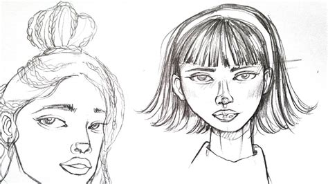How I Sketch 🌟 Fashion Face Sketch 🌟cara Sketsa Wajah Pemula Youtube