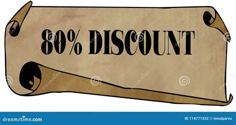 percent discount   rolled paper stock illustration illustration  notice