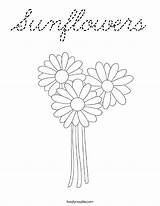 Sunflowers Cursive sketch template