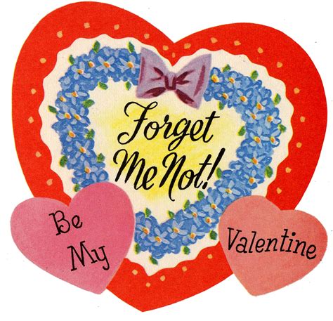 Vintage Forget Me Not Valentine The Graphics Fairy