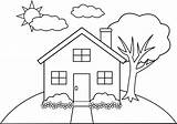 Coloring Pages Easy House Outline Buildings Library Clipart sketch template
