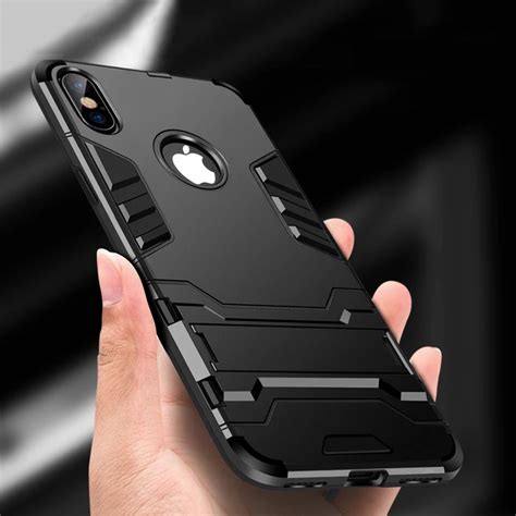 luxury shock proof holder armor phone case  iphone xs max xr       se hybrid tpu