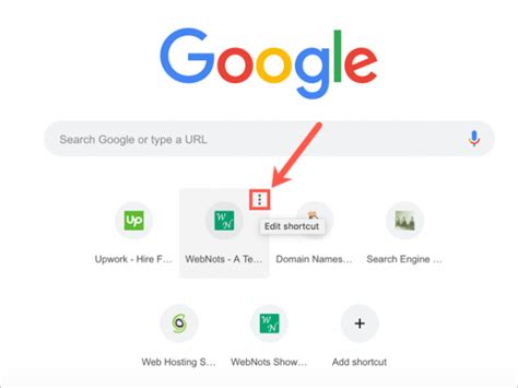 remove shortcuts  chrome  tab page