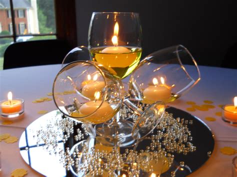 50 And Fabulous Surprise Party Decor Yellow Centerpieces Glass