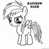 Dash Rainbow Coloring Pages Coloring4free Kids Little Pony sketch template