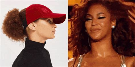 you need to see beyoncé s curly hair baseball hat the