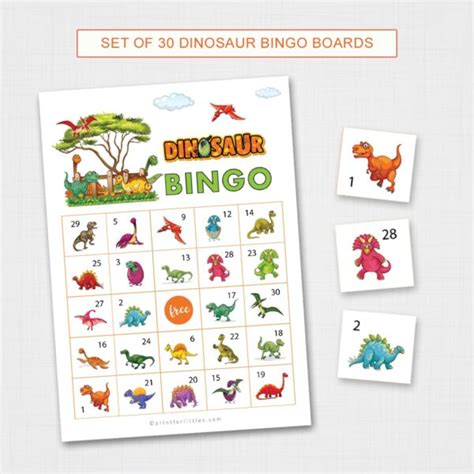 printable dinosaur bingo  kids