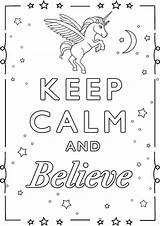 Calm Keep Believe Coloring Pages Adult Must Live sketch template