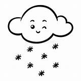 Schneewolke Wolke Gesicht Netten Malbuch Schnee Illustrationen Kinder Vektoren sketch template
