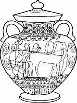 Grega Antiga Vasos Gregos Grego Amphora Zsa 1562 1177 Pharaoh Artesanato sketch template