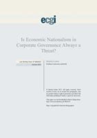 economic nationalism  corporate governance   threat ecgi