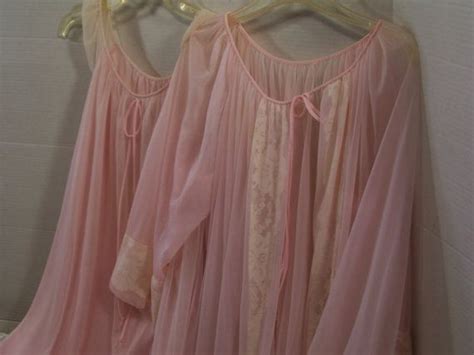 Soft Pink Retro Peignoir Set Full Flowing Movie By